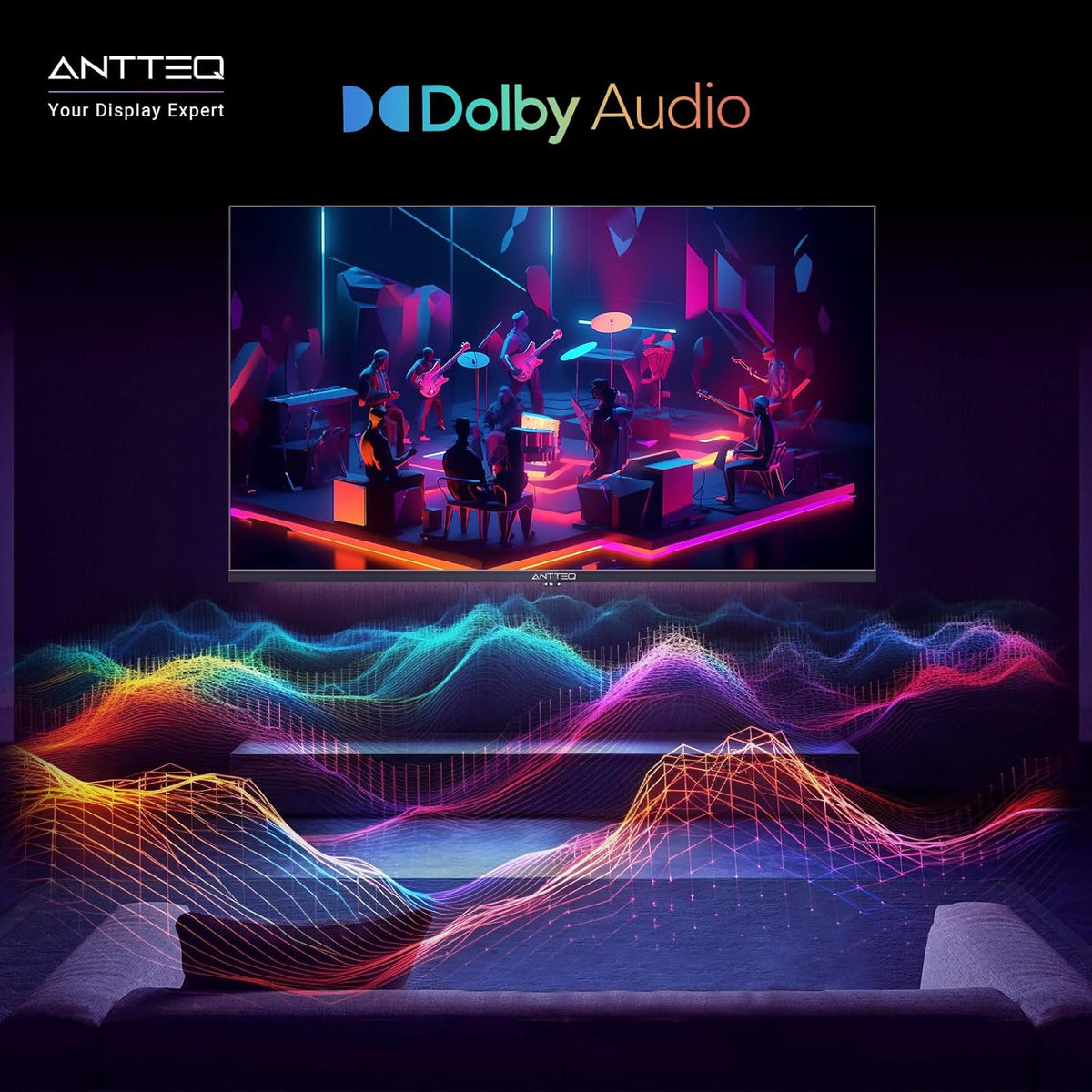 AV42F3 Smart TV 42 Inch (106 cm) TV with Prime Video, Youtube, Wi-Fi, Triple-Tuner DVB-T2 / S2 / C