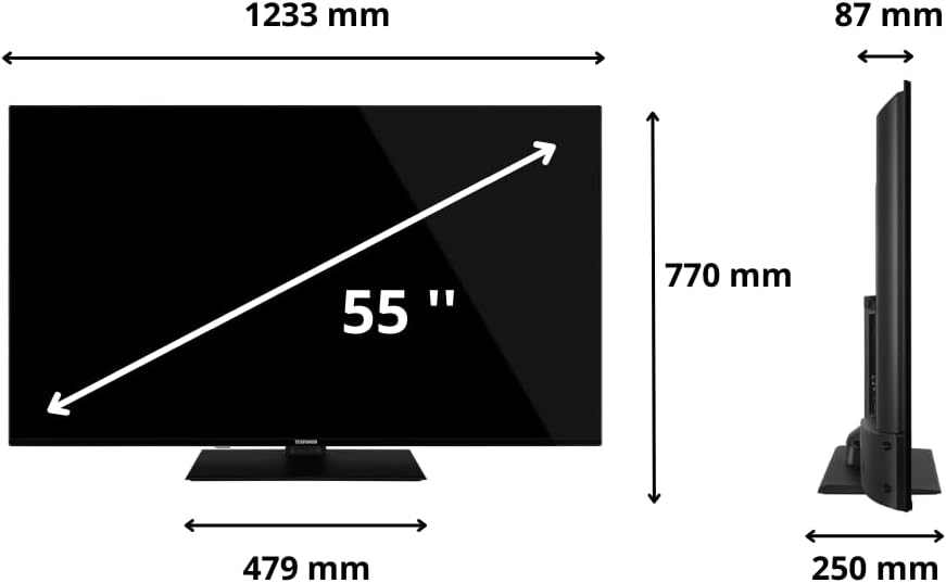 TELEFUNKEN 2025 Smart TV 55" Ultra HD TE55750B46I2PZ, TiVo TV LED 55 Inch, Compatible with Alexa and Google Assistant, DVB-I, Digital DVB-T2, Dolby Vision, HDR10