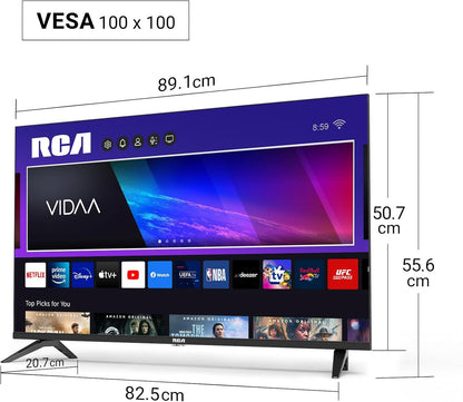 RCA Smart TV 40 Inch VIDAA Full HD Triple Tuner DVB-T/T2-C-S/S2, Wi-Fi, HDMI, USB, CI/CI+, Hotel Mode (VRS40FQ1, 2024)