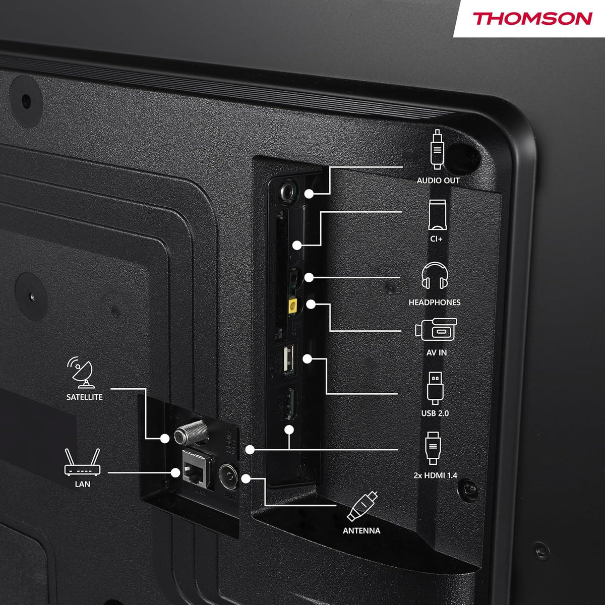Thomson 40 Inch (100 cm) FHD Smart TV, Wi-Fi, Voice Control, HDR10, Dolby Audio, Triple-Tuner (Cable/Satellite/Antenna), HDMI, USB, 1 GB RAM, 4 GB Flash - 40FT2S35