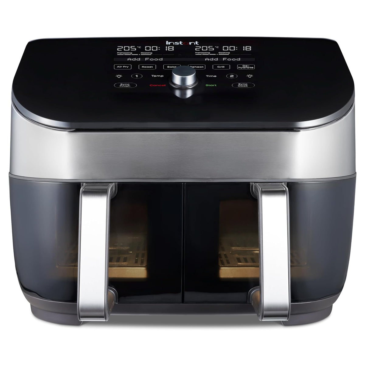 Dual Basket Air Fryer 7.6L 1700W 8 Functions Black