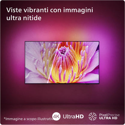 Ambilight 55PUS8109 4K LED Smart TV - Display 55'' with Platform Titan OS, Pixel Precise Ultra HD and Dolby Atmos Sound, Works with Alexa and Google Voice Assistant - Chrome Satinato