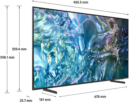 Smart TV 43" QE43Q64DAUXZT QLED, Upscaling, Processore Quantum 4K Lite, AirSlim Design, DVBT-2, Q-Symphony & OTS Lite, Gaming Hub, Ultimate UHD Dimming, Titan Gray 2024 [Amazon EXCL.]