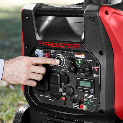 PREDATOR 5000 Watt Dual-Fuel SUPER QUIET Inverter Generator with Remote Start and CO SECURE Technology