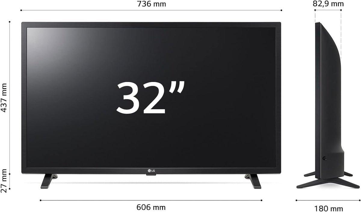 32LQ63006LA Smart TV 32" Full HD, TV LED 2022 with Processore α5 Gen 5 with AI, webOS 22, HDR, Wi-Fi, Bluetooth, Game Optimizer, Google Stadia and GeForce NOW, Compatible with Google Home and Alexa
