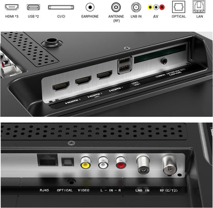 RCA Smart TV 40 Inch VIDAA Full HD Triple Tuner DVB-T/T2-C-S/S2, Wi-Fi, HDMI, USB, CI/CI+, Hotel Mode (VRS40FQ1, 2024)