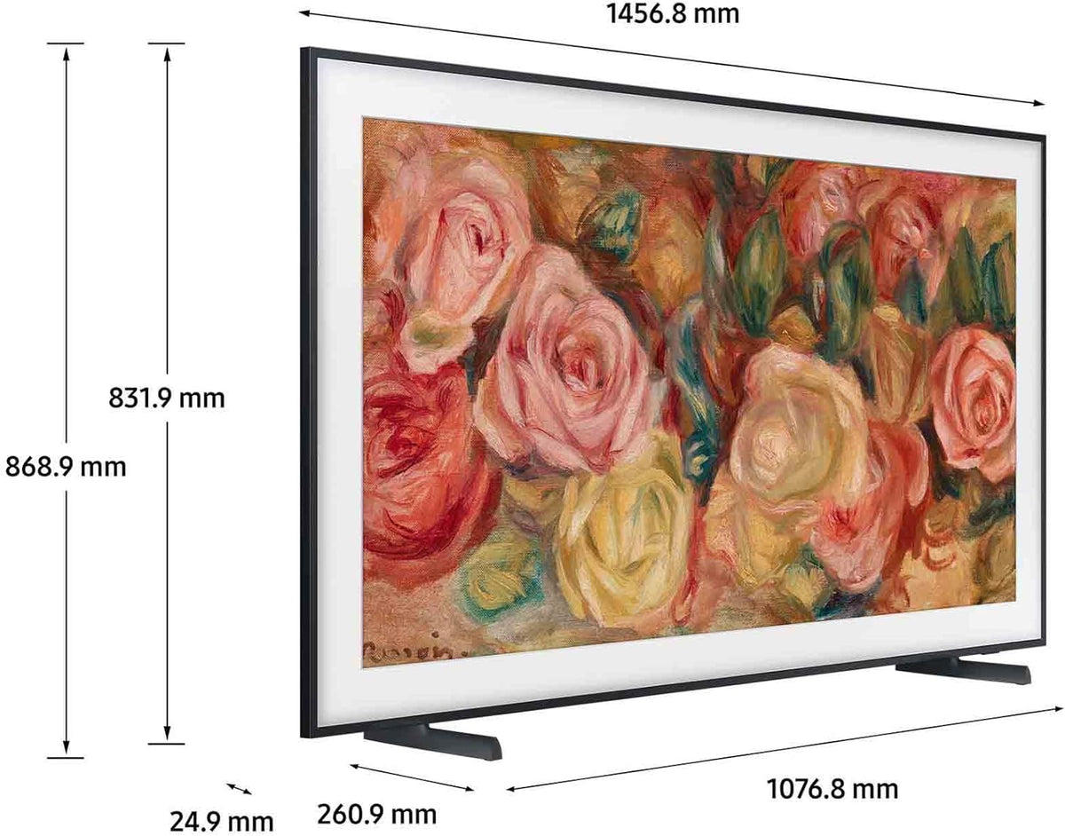 TV QE65LS03DAUXZT QLED 4K, Smart TV 65" Quantum Processor 4K, Frame Design, DVBT-2, Q-Symphony & Dolby Atmos, Alexa Built-in, Compatible with Bixby and Google Assistant, Black 2024