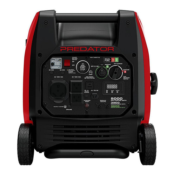 PREDATOR 5000 Watt Dual-Fuel SUPER QUIET Inverter Generator with Remote Start and CO SECURE Technology