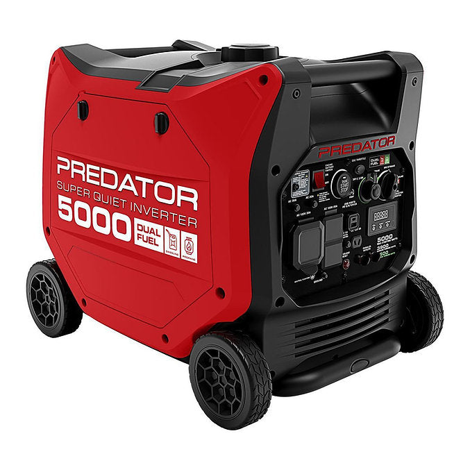 PREDATOR 5000 Watt Dual-Fuel SUPER QUIET Inverter Generator with Remote Start and CO SECURE Technology