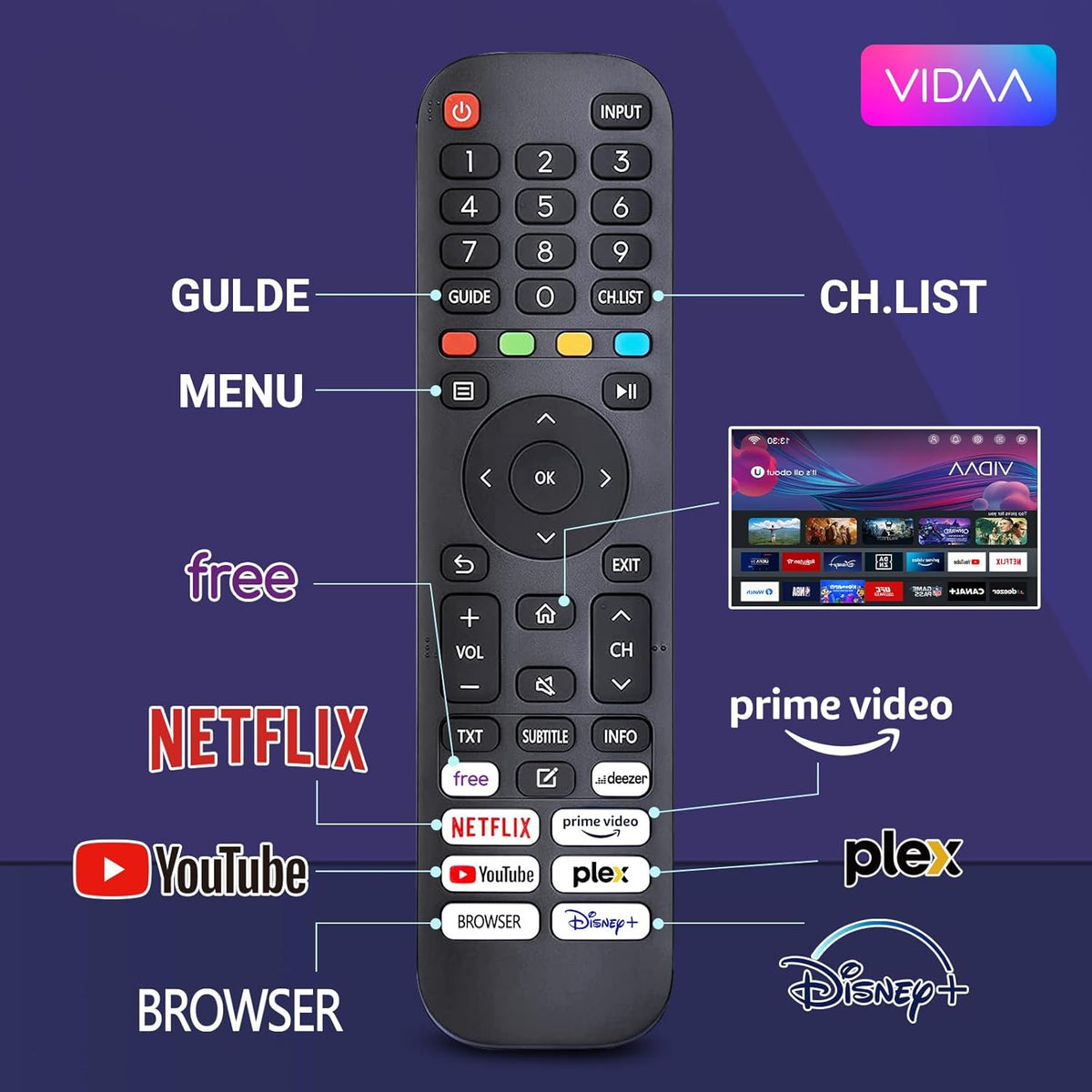 RCA Smart TV 40 Inch VIDAA Full HD Triple Tuner DVB-T/T2-C-S/S2, Wi-Fi, HDMI, USB, CI/CI+, Hotel Mode (VRS40FQ1, 2024)