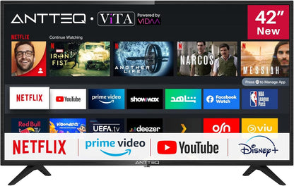 AV42F3 Smart TV 42 Inch (106 cm) TV with Prime Video, Youtube, Wi-Fi, Triple-Tuner DVB-T2 / S2 / C