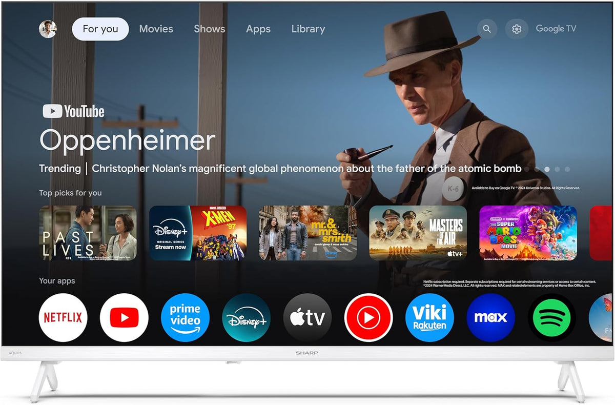 Sharp 32HF2365EW - GOOGLE TV, 32" HD, FRAMELESS, 60Hz, Sound 2x3W, HDMIx3, USBx2, USB, White
