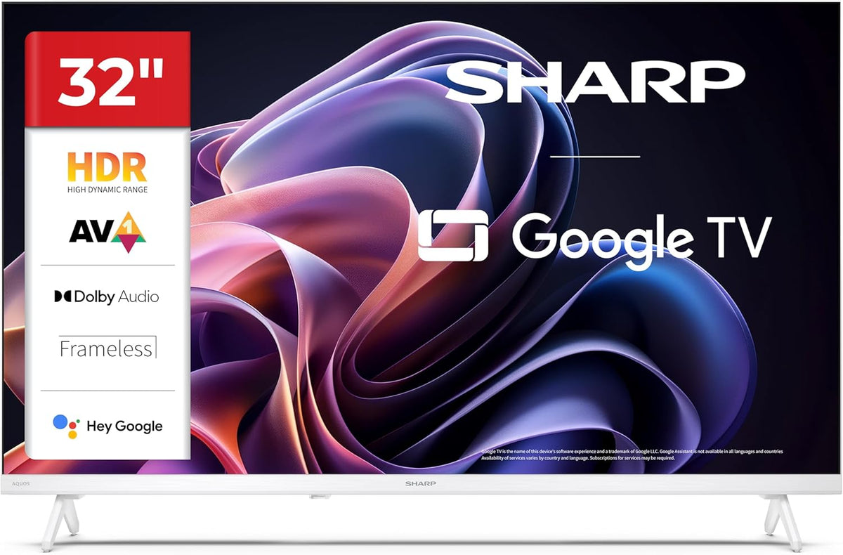 Sharp 32HF2365EW - GOOGLE TV, 32" HD, FRAMELESS, 60Hz, Sound 2x3W, HDMIx3, USBx2, USB, White