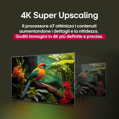 webOS UHD AI UA75 TV 43 Inch, Smart TV 4K Ultra HD, Processore α7 Gen8, webOS with AI, Filmmaker mode, HDR10, Gaming with VRR 4K@60Hz, Game Optimizer, Wi-Fi, 43UA75006LA 2025