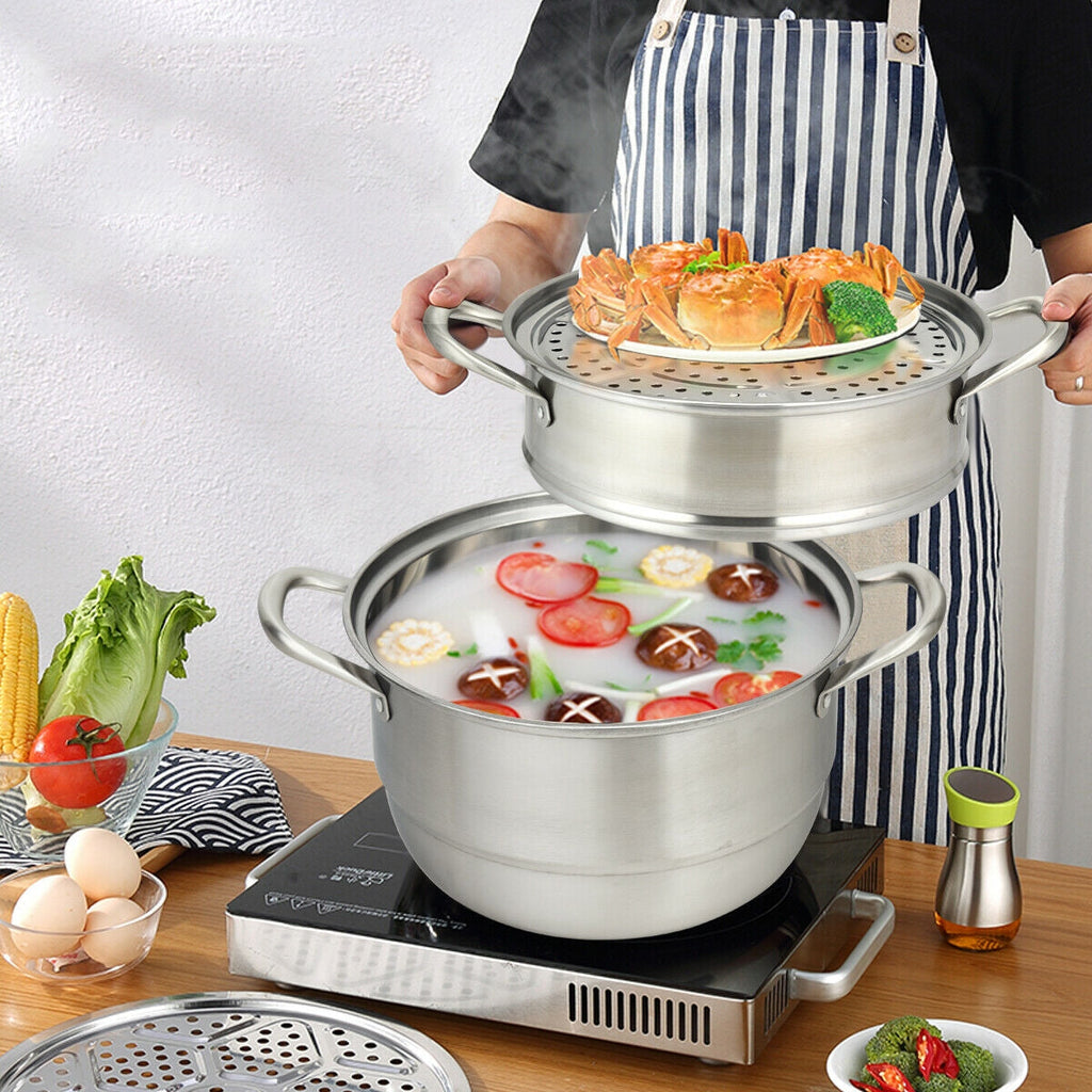 Steamer used for cooking; food and surrounding items not included